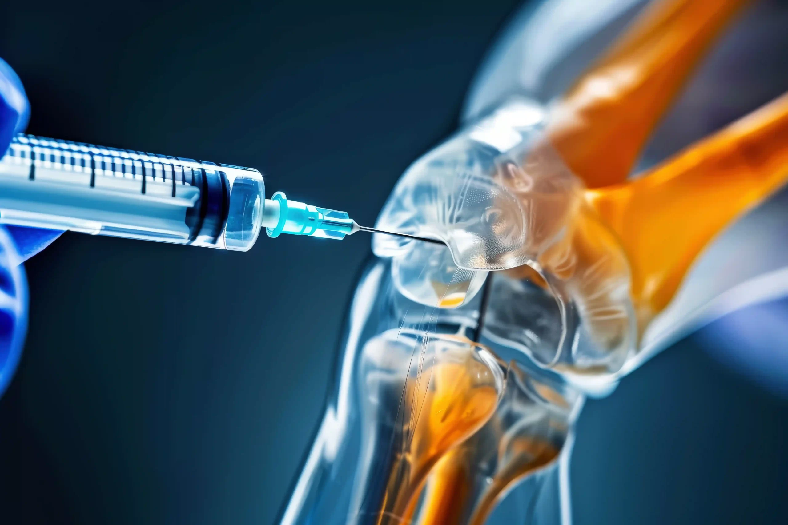 Illustration of knee joint injection procedure in Singapore